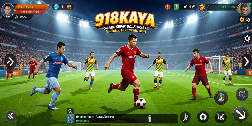 Tampilan gameplay 918KAYA yang menegangkan dan penuh aksi sepak bola.