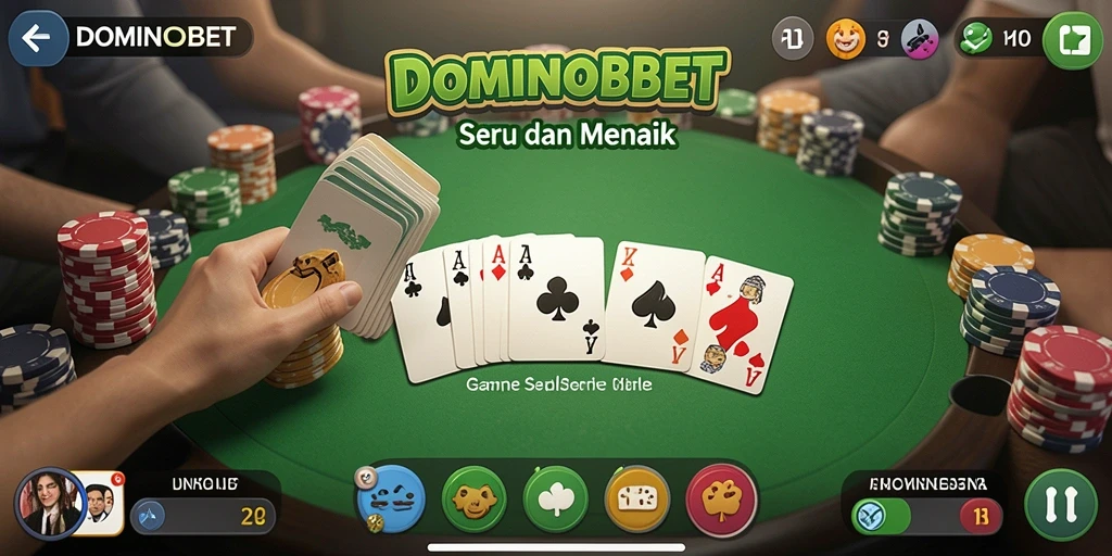 Tampilan menarik dari gameplay Gaple di DOMINOBET.
