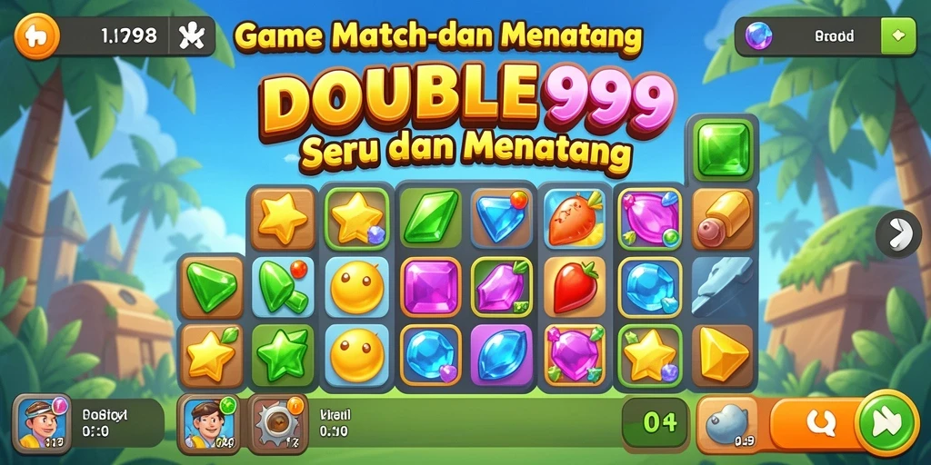 Gameplay seru dari DOUBLE999 dengan tantangan Match-3 yang menarik.