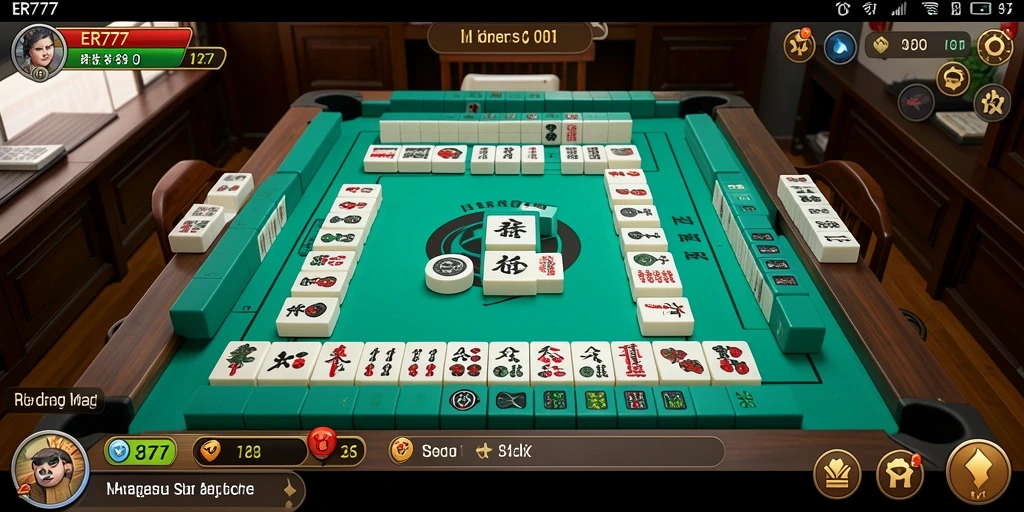 Tampilan gameplay menawan dari ER777 dengan desain Mahjong yang menarik.