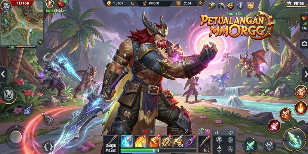 Tampilan gameplay FB168 yang seru dan mendebarkan dalam dunia MMORPG.