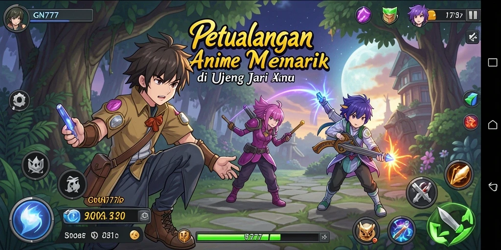 Tampilan gameplay yang mendebarkan dan karakter anime yang menakjubkan.