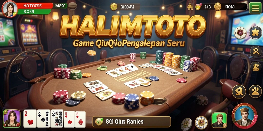 Screenshot menunjukkan momen intens dalam permainan QiuQiu.