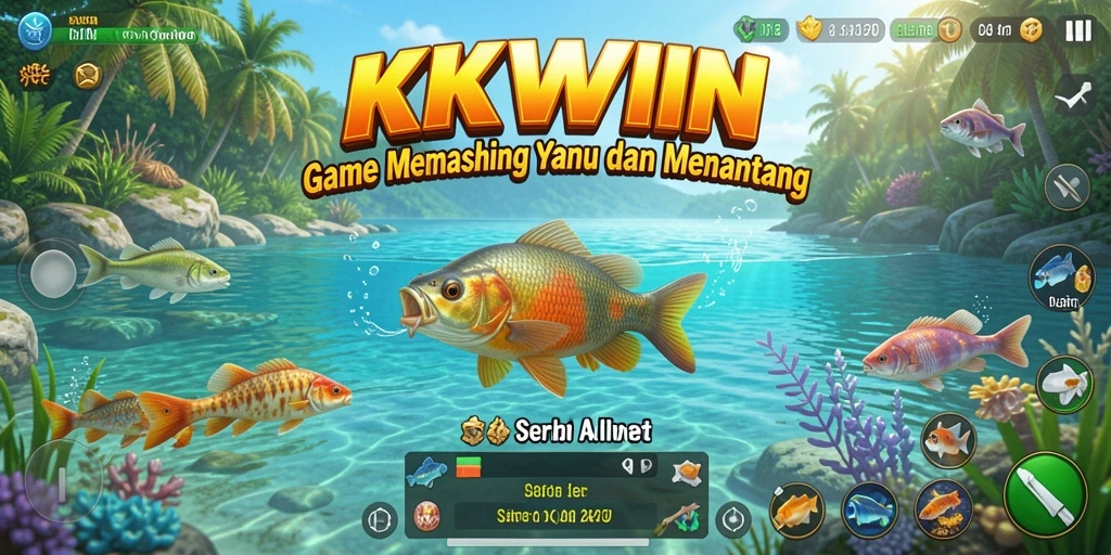 Tampilan gameplay KKWIN dengan suasana memancing yang menawan.