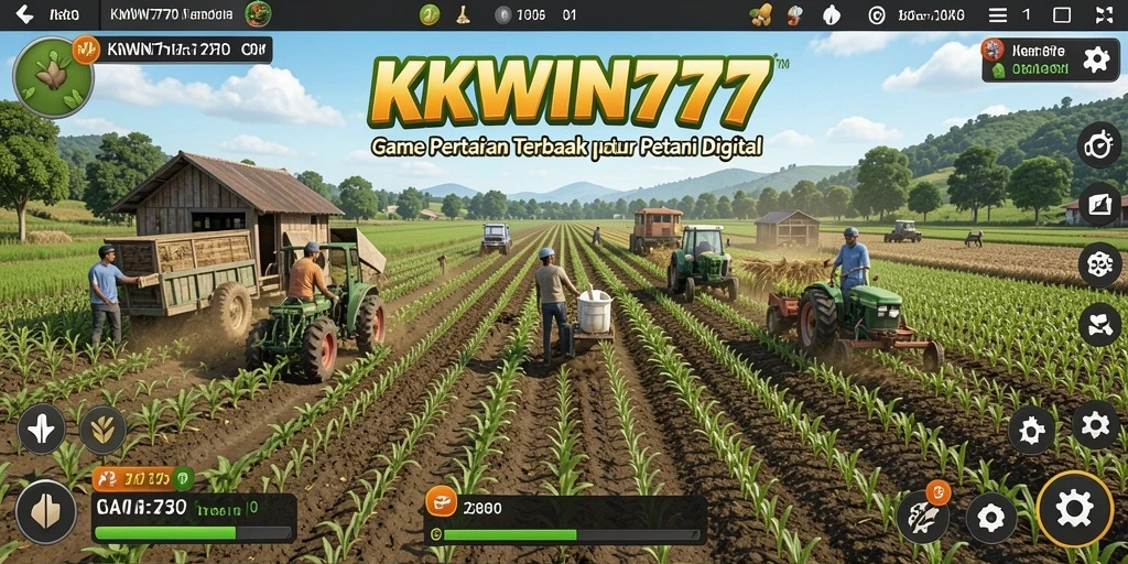 Screenshot gameplay KKWIN777 menunjukkan aktivitas bertani yang seru dan menyenangkan.