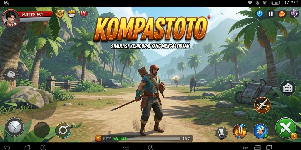 Screenshot utama KOMPASTOTO menampilkan gameplay yang seru dan interaktif.