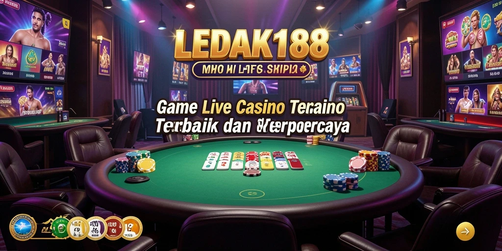 Screenshot gameplay LEDAK188 menampilkan suasana Live Casino yang mendebarkan.