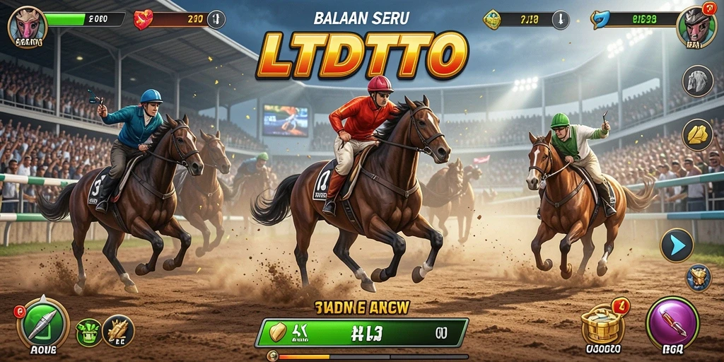 Screenshot gameplay LTDTOTO menampilkan kejar-kejaran balapan yang intens.