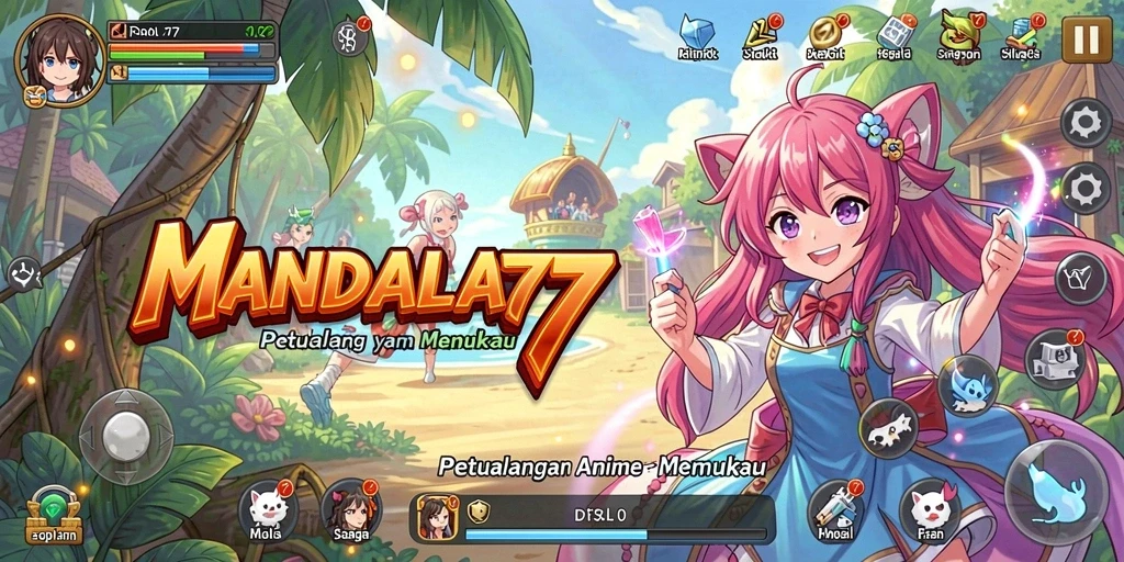 Screenshot MANDALA77 menampilkan aksi seru dalam dunia Anime.