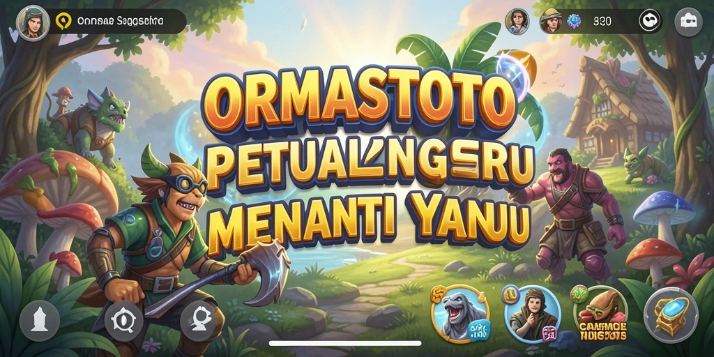 Tangkapan layar utama ORMASTOTO menampilkan aksi seru dalam petualangan.