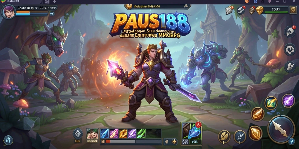 Screenshot menunjukkan aksi seru dalam permainan MMORPG PAUS188.