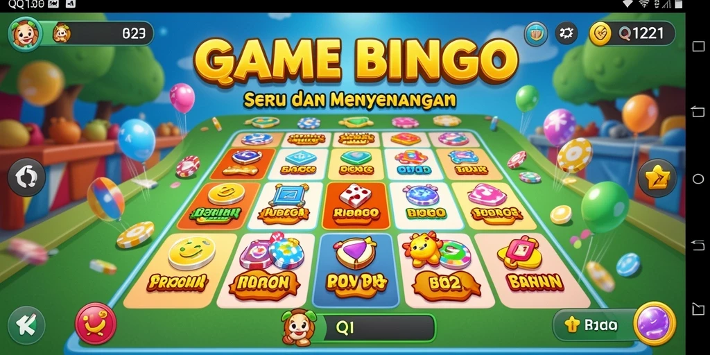 Tampilan screenshot utama QQ1221 menampilkan aksi seru permainan Bingo.