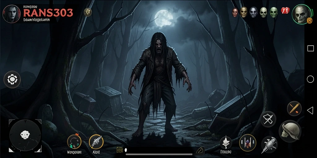 Tampilan gameplay menyeramkan dengan suasana yang mencekam.