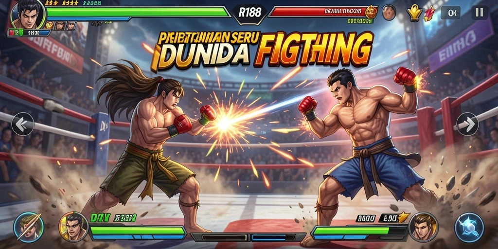Tangkapan layar gameplay RI188 dengan aksi pertarungan yang spektakuler.