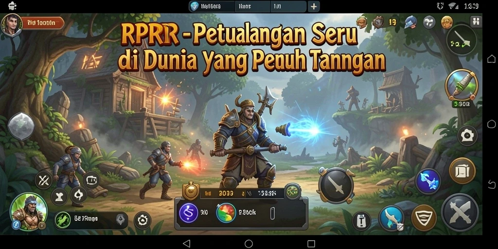 Gameplay RPRR yang menantang dalam suasana petualangan.