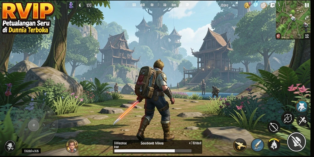 Tampilan gameplay menarik di dunia terbuka RVIP.