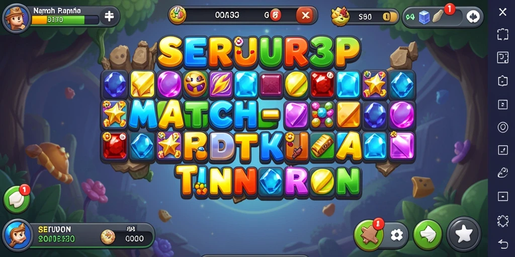 Screenshot SERURP menampilkan aksi permainan Match-3 yang seru.