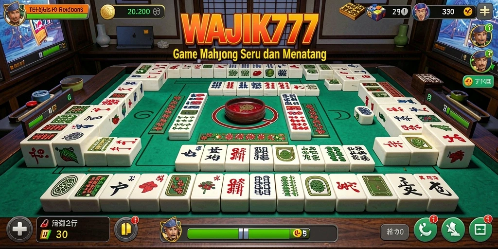 Tampilan menarik dari gameplay WAJIK777 yang penuh tantangan Mahjong.