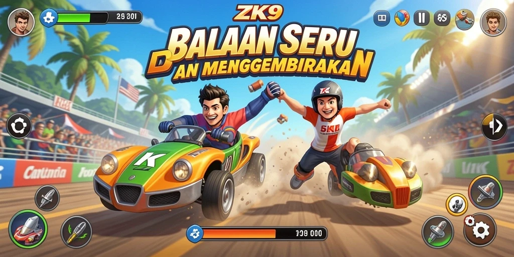 Tampilan gameplay Racing yang seru dan mendebarkan di ZK9.